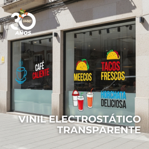 Vinil electrostático transparente