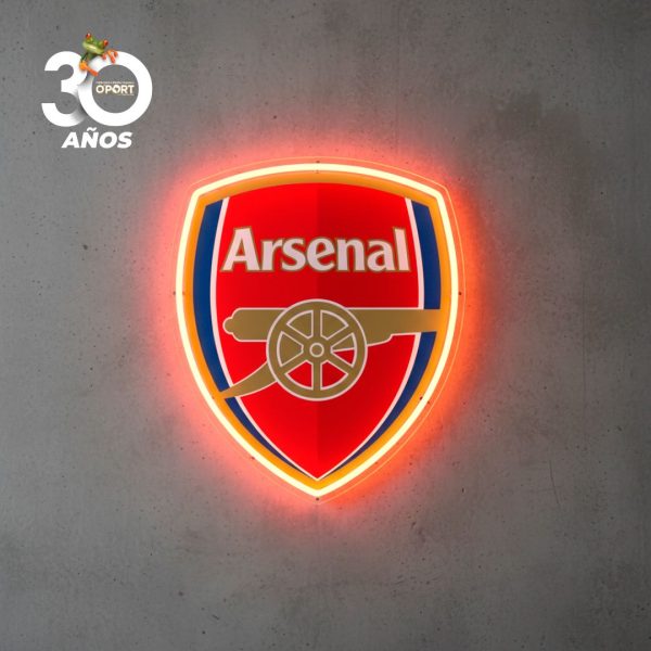 Logo Arsenal FC en Acrílico con Luz Neón LED Naranja • Oport