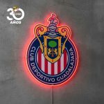 Logo Club Deportivo Guadalajara en Acrílico con Luz Neón LED Roja