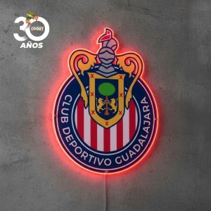 Logo Club Deportivo Guadalajara en Acrílico con Luz Neón LED Roja