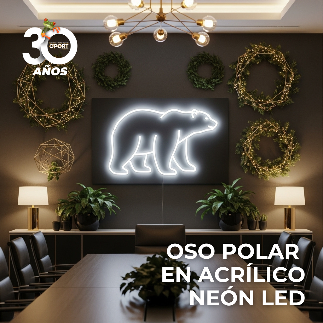 Oso Polar Ártico – Acrílico Neón LED