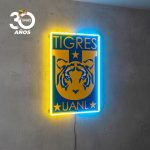 Logo Tigres UANL en Acrílico con Luz Neón LED Bicolor