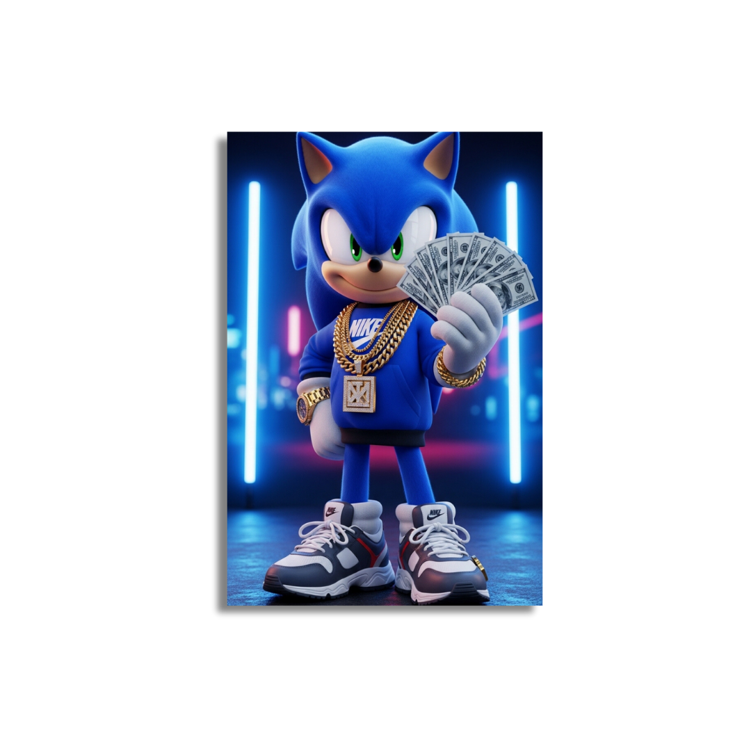 Cuadro Impreso Sonic Blue Drip - Imagen 2