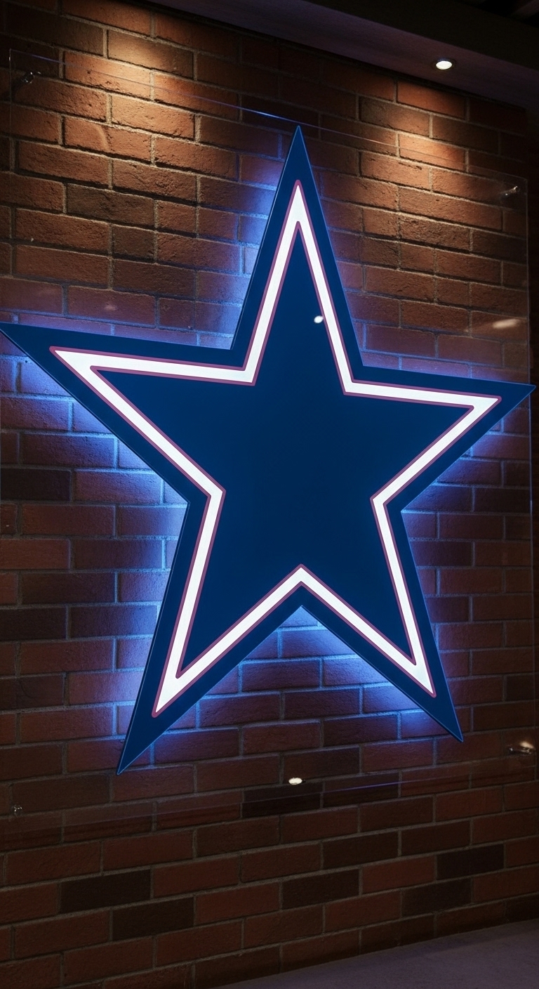 Acrílico Neón LED Dallas Cowboys – Edición Lone Star