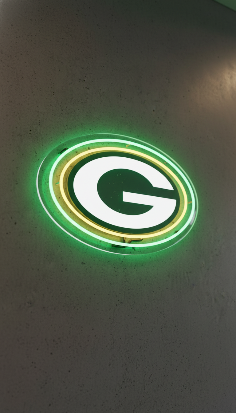 Acrílico Neón LED Green Bay Packers – Edición Lambeau Glow