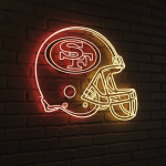 Acrílico Neón LED Casco San Francisco 49ers – Edición Helmet Glow
