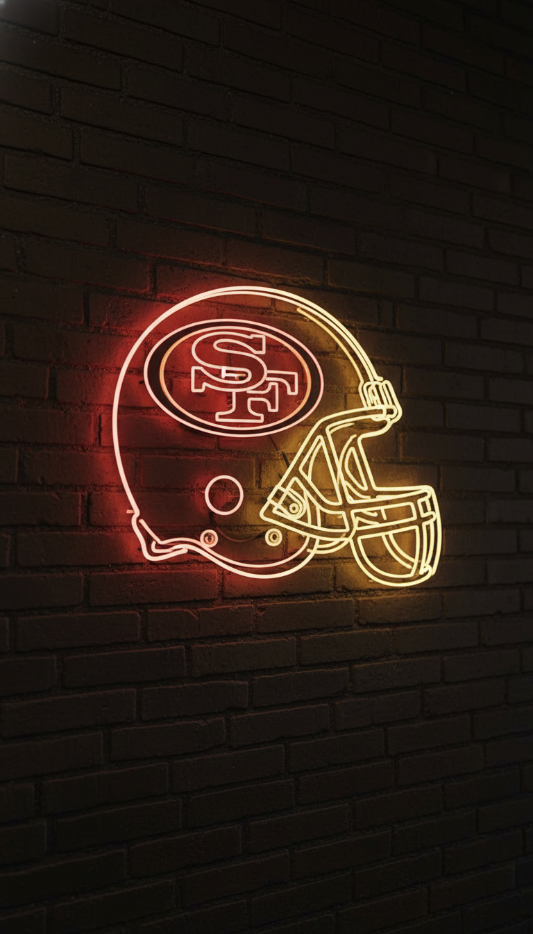 Acrílico Neón LED Casco San Francisco 49ers – Edición Helmet Glow