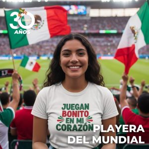 Playera Mundial, “Juegan bonito en mi corazón”
