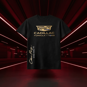 Playera F1 Cadillac Negra con Número 11 – Edición Dorada