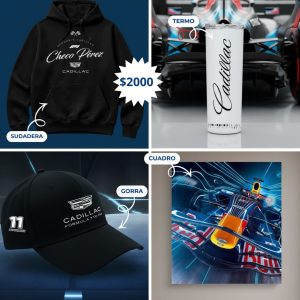 INCLUYE: 1 SUDADERA, 1 CUADRO, 1 TERMO Y 1 GORRA