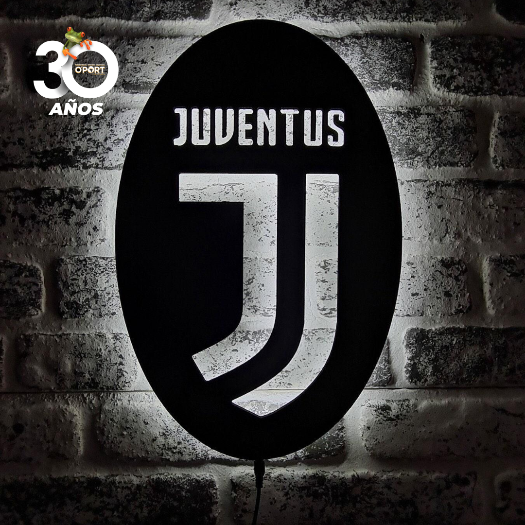 Logo Juventus FC en Acrílico con Luz Neón LED Blanca